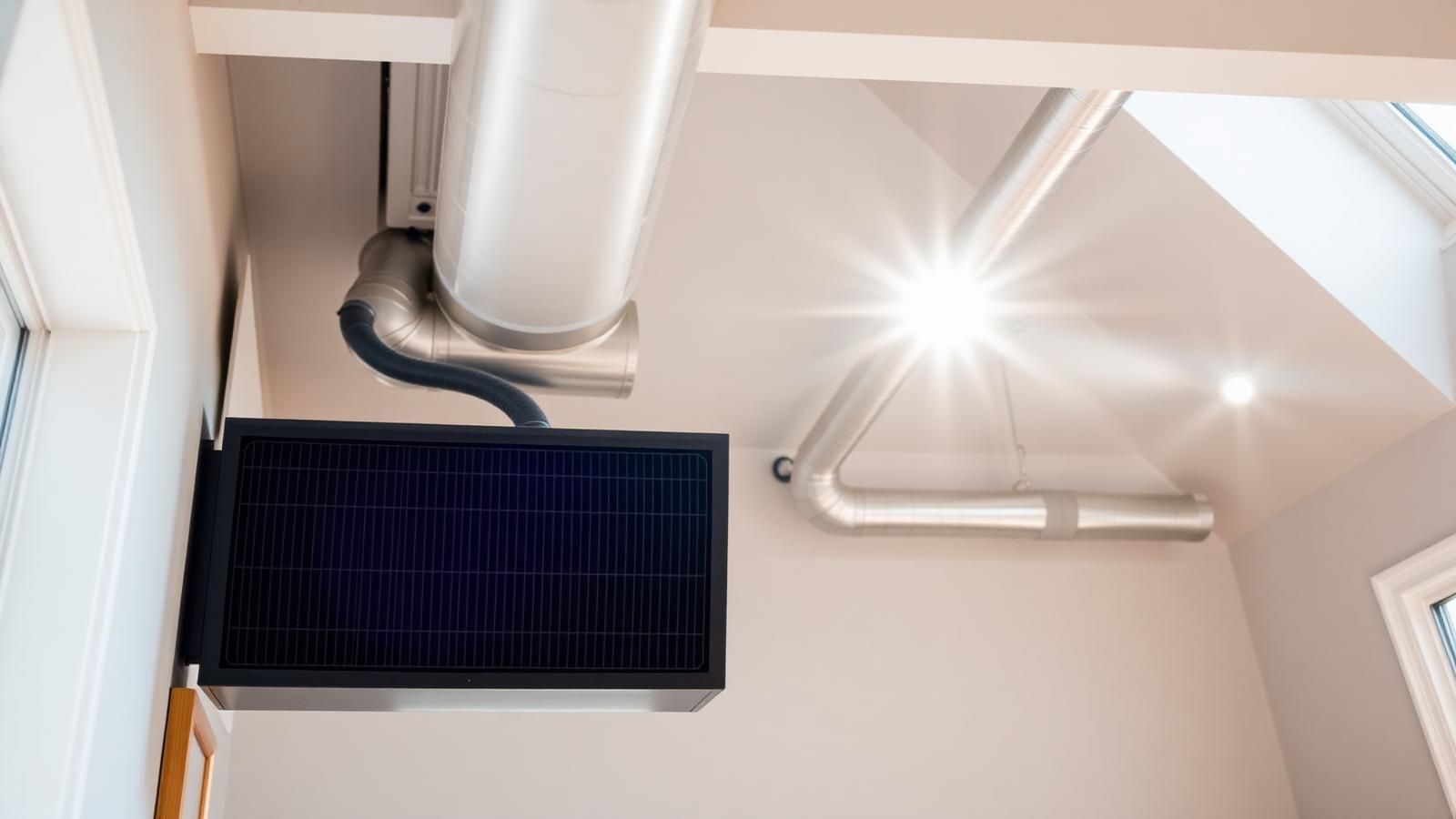 Whole-home air filter and clean HVAC ductwork in a bright modern home